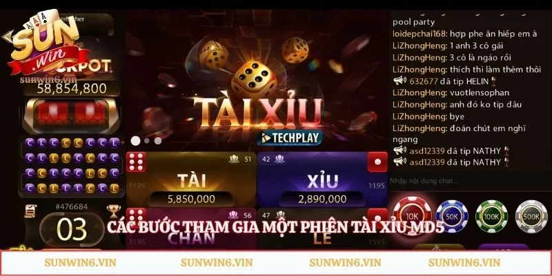Các bước tham gia một phiên tài xỉu MD5