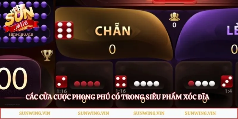 Xóc Đĩa Sunwin - Bí Kíp Chiến Thắng Mọi Ván Cược Từ Cao Thủ 3 Các cửa cược phong phú có trong siêu phẩm xóc đĩa