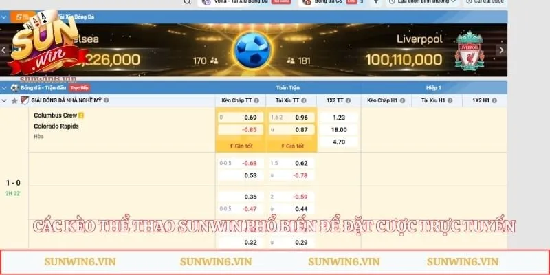Các Kèo Thể Thao Sunwin Phổ Biến Để Đặt Cược Trực Tuyến