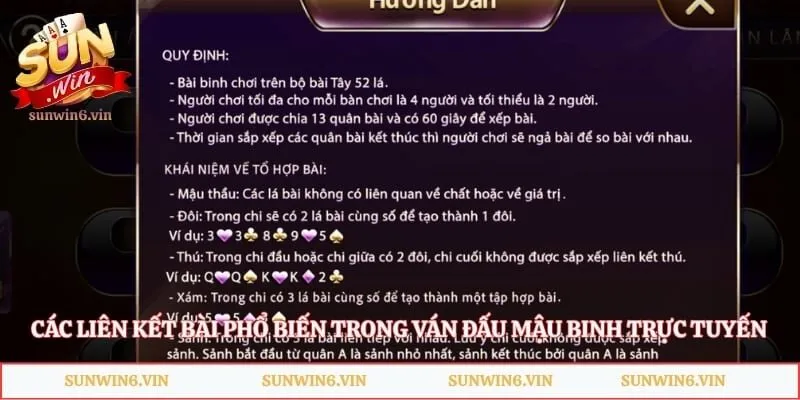 Các liên kết bài phổ biến trong ván đấu Mậu Binh trực tuyến