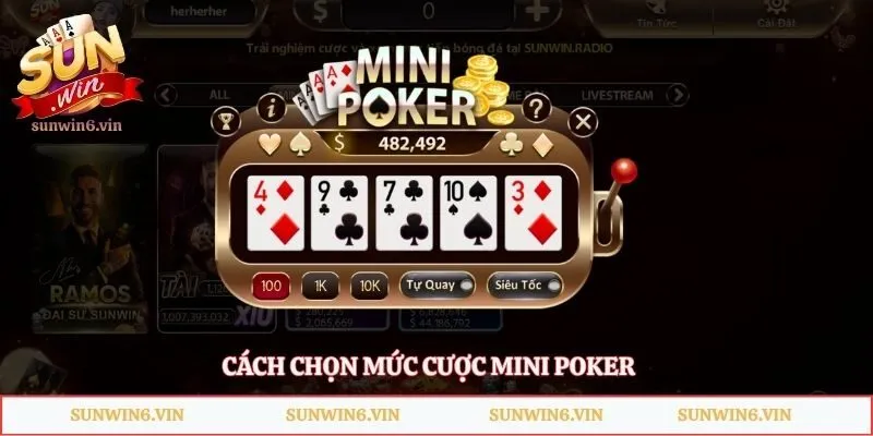 Mini Poker – Game Bài Đơn Giản, Dễ Chơi Cho Người Mới 3 Cách chọn mức cược Mini Poker