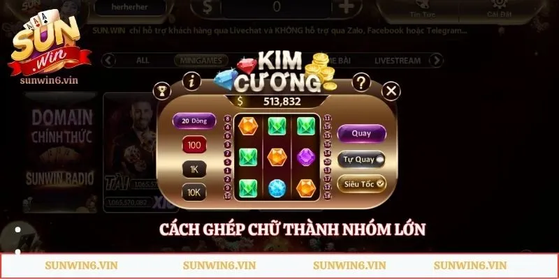 Kim Cương – Mini Game Giải Trí Hấp Dẫn Nhất Năm 2026 3 Cách ghép chữ thành nhóm lớn