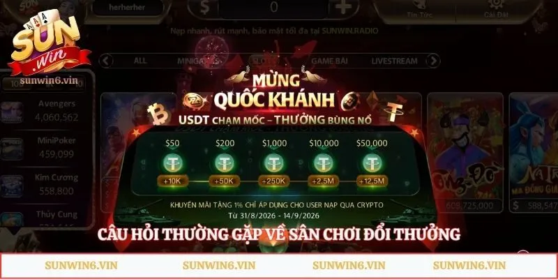 Giới Thiệu Sunwin - Sân Chơi Giải Trí Đẳng Cấp Châu Á 5 Câu hỏi thường gặp về sân chơi đổi thưởng