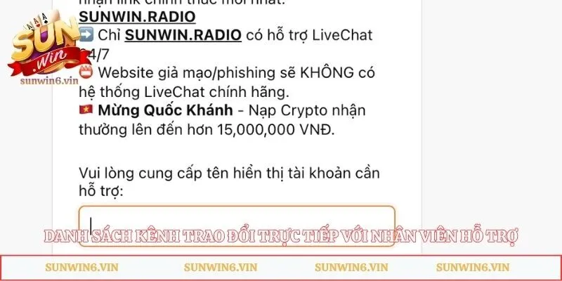 Liên Hệ Sunwin - Bí Quyết Xử Lý Sự Cố Tài Khoản Siêu Tốc 4 Danh sách kênh trao đổi trực tiếp với nhân viên hỗ trợ