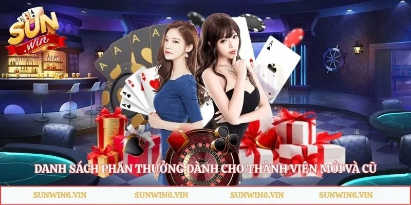Khuyến Mãi Sunwin - Cơ Hội Nhận Thưởng Hàng Chục Triệu Đồng 2 Danh sách phần thưởng dành cho thành viên mới và cũ