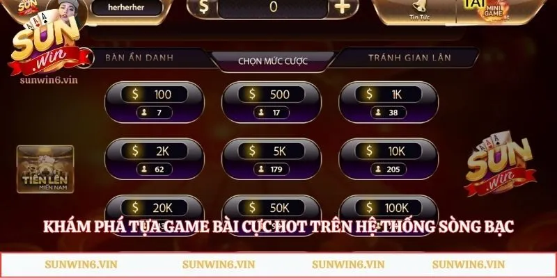 Tiến Lên Miền Nam Sunwin - Trải Nghiệm Game Bài Đẳng Cấp 1 Khám phá tựa game bài cực hot trên hệ thống sòng bạc