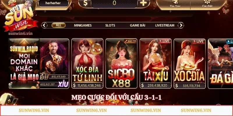 Mẹo Cược Tài Xỉu Sunwin - Bắt Cầu Chuẩn Gom Tiền Cực Khủng 4 Mẹo cược đối với cầu 3-1-1