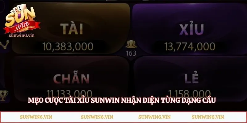 Mẹo Cược Tài Xỉu Sunwin - Bắt Cầu Chuẩn Gom Tiền Cực Khủng 3 Mẹo cược tài xỉu Sunwin nhận diện từng dạng cầu