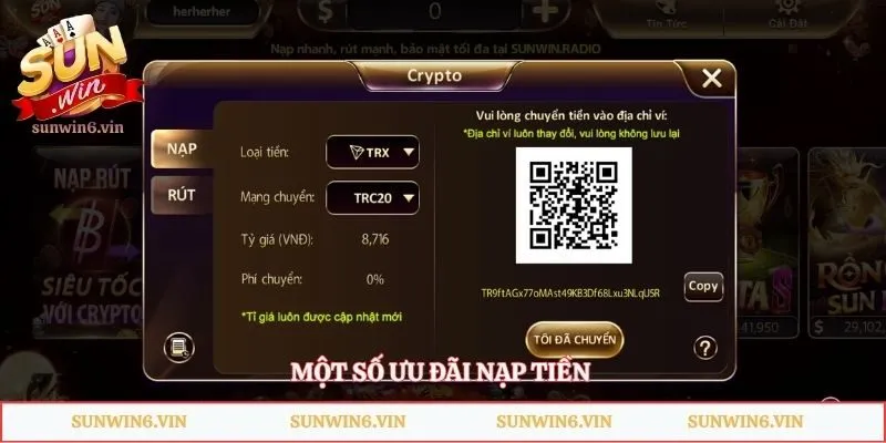 Nạp Tiền Sunwin - Chia Sẻ Cách Giao Dịch Nhanh, An Toàn 5 Một số ưu đãi nạp tiền