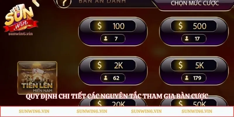 Tiến Lên Miền Nam Sunwin - Trải Nghiệm Game Bài Đẳng Cấp 2 Quy định chi tiết các nguyên tắc tham gia bàn cược