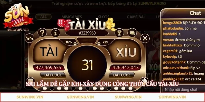 Công Thức Soi Cầu Tài Xỉu Sunwin - Top Bí Kíp Thắng Lớn 2026 4 Sai lầm dễ gặp khi xây dựng công thức cầu tài xỉu