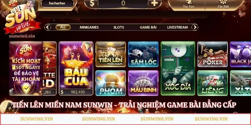 Tiến Lên Miền Nam Sunwin - Trải Nghiệm Game Bài Đẳng Cấp